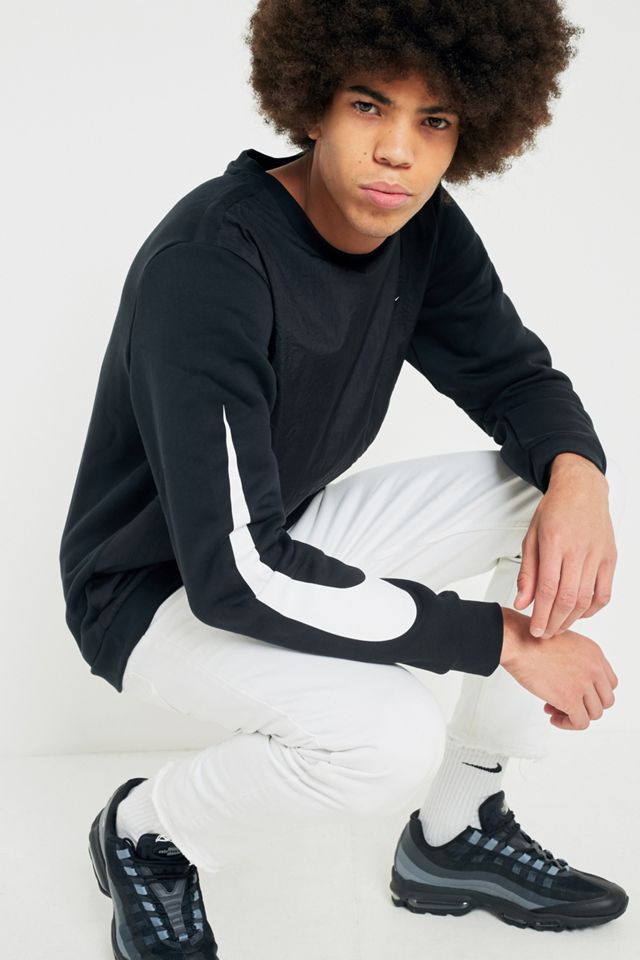 Nike Sportswear Black Crewneck Hybrid Fleece Sweatshirt #1