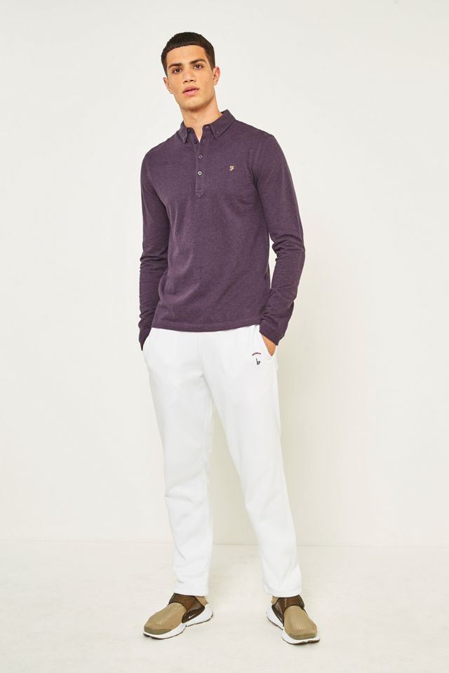 Farah Dameson Purple Long-Sleeve Polo Shirt #4