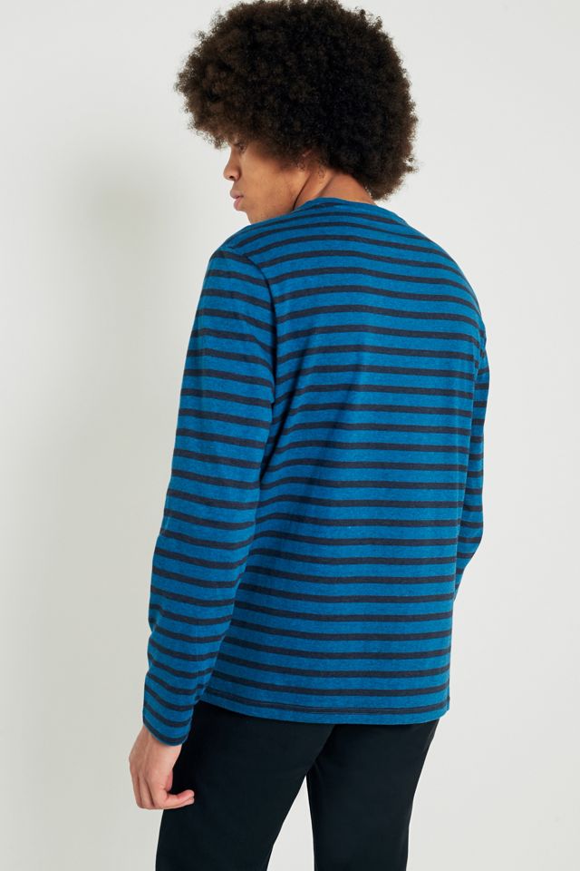 Farah Lennox Atlantic Blue Marl Stripe Camiseta de manga larga #4