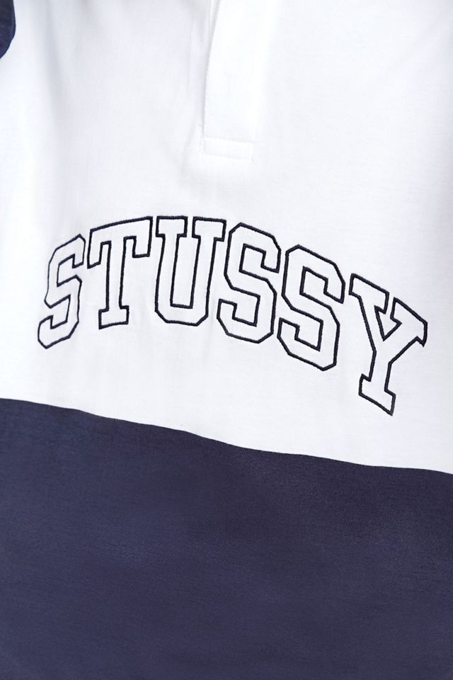 Stussy - Sweat à capuche colour block bleu marine et blanc #5