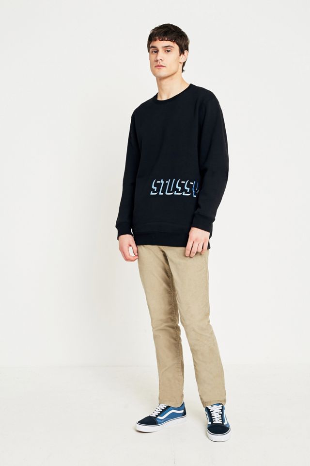 Stussy Shadow Applique Black Crewneck Sweatshirt #1