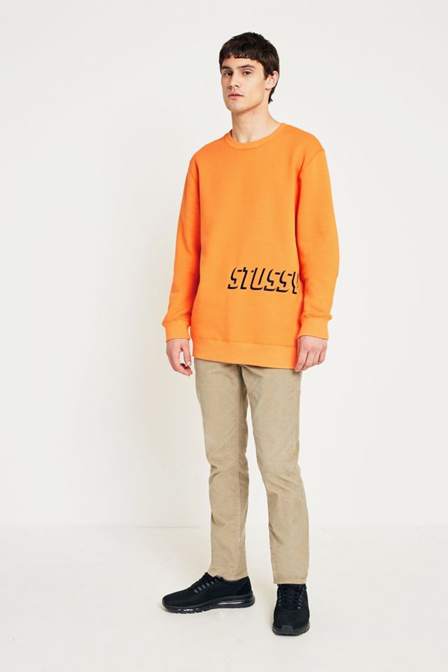 Stussy Shadow Applique Orange Crewneck Sweatshirt #1