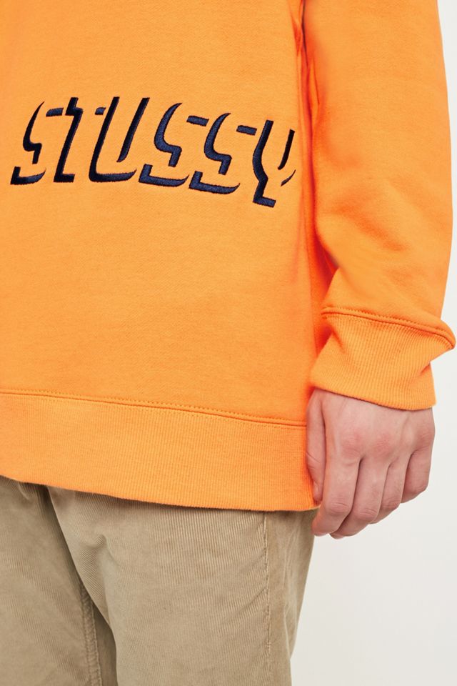 Stussy Shadow Applique Orange Crewneck Sweatshirt #2