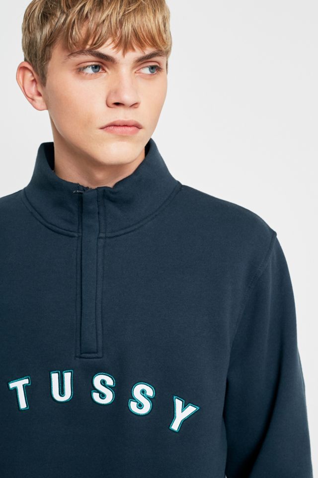 Stussy Embroidered Logo Quarter-Zip Mock Neck Sweatshirt #2