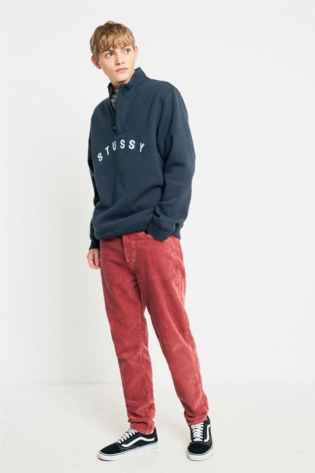 Stussy Embroidered Logo Quarter-Zip Mock Neck Sweatshirt #4