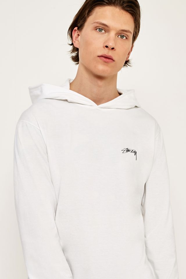 Stussy Designs White Hooded Long-Sleeve T-shirt #2