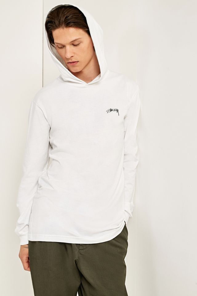 Stussy Designs White Hooded Long-Sleeve T-shirt #3