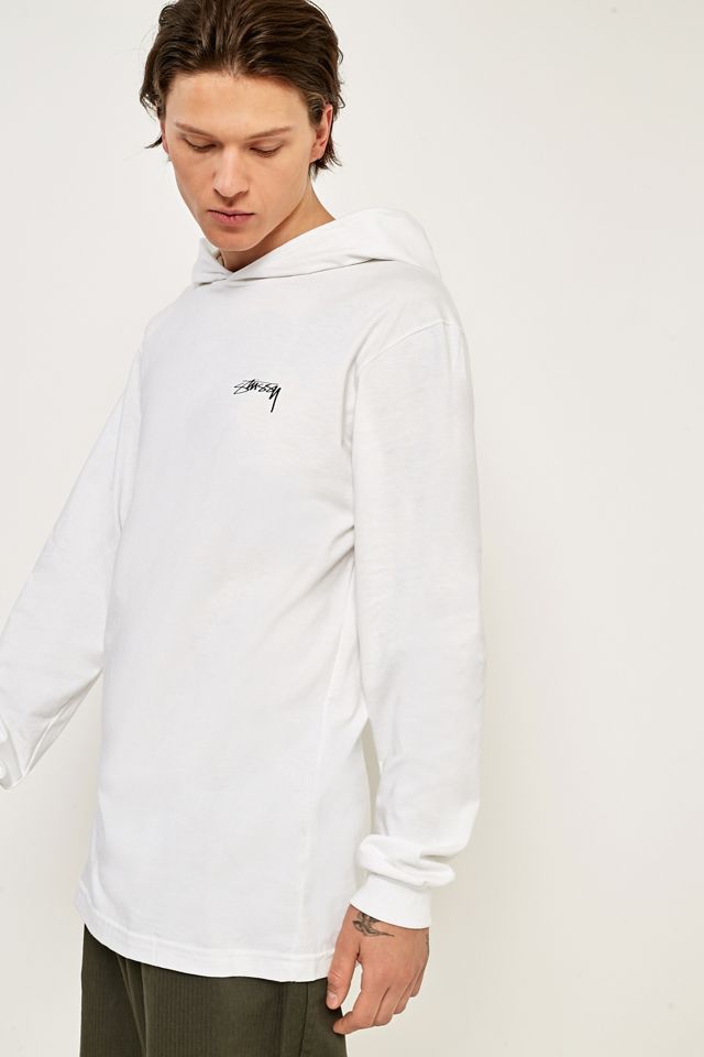 Stussy Designs White Hooded Long-Sleeve T-shirt #4