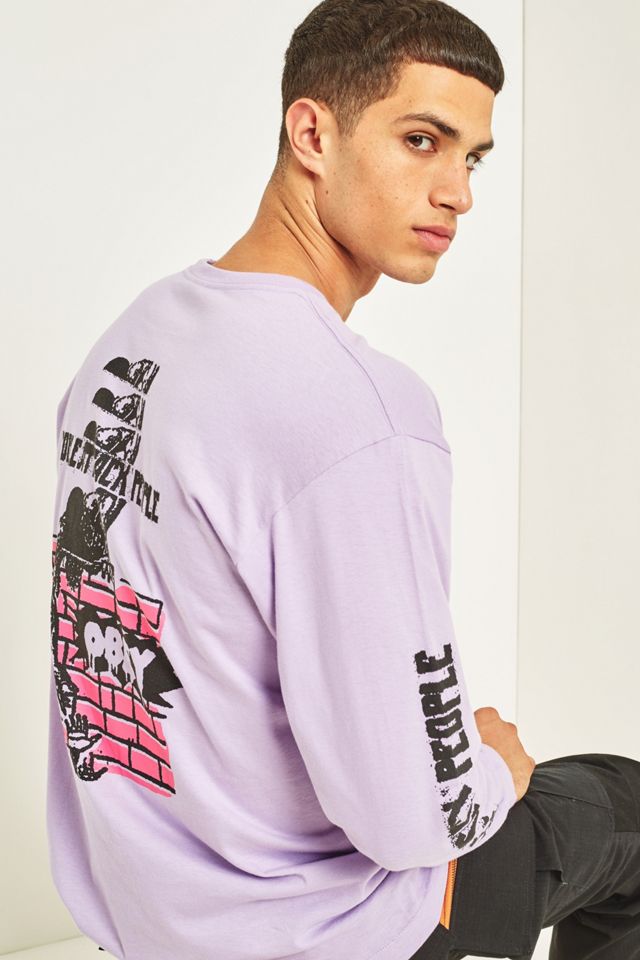 OBEY People Attack Lavender Long-Sleeve T-shirt #1