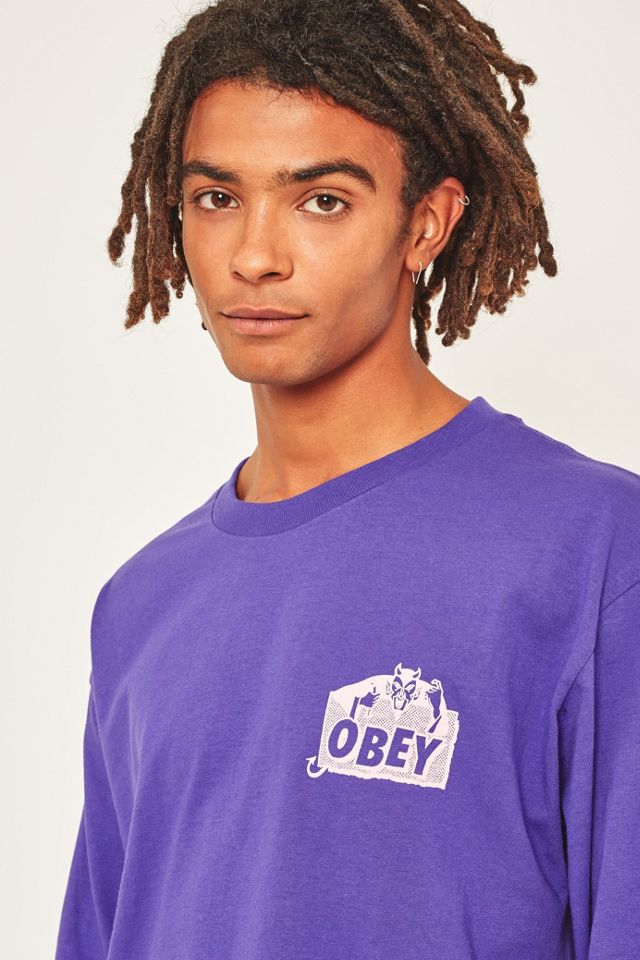 OBEY Devil Purple Long-Sleeve T-shirt #2