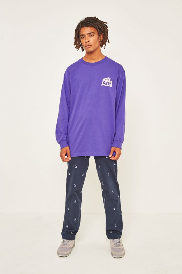 OBEY Devil Purple Long-Sleeve T-shirt #4