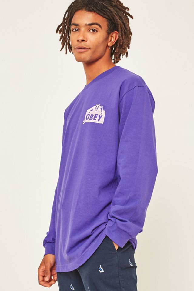 OBEY Devil Purple Long-Sleeve T-shirt #5