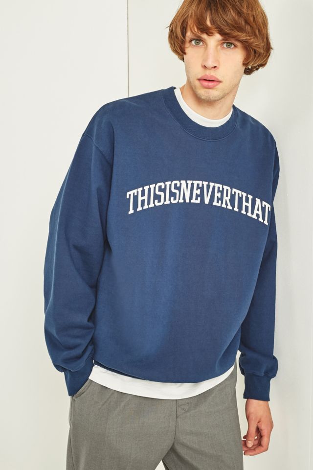 thisisneverthat スウェット ネイビー thisisneverthat Arc Logo Navy Crewneck Sweatshirt | Urban