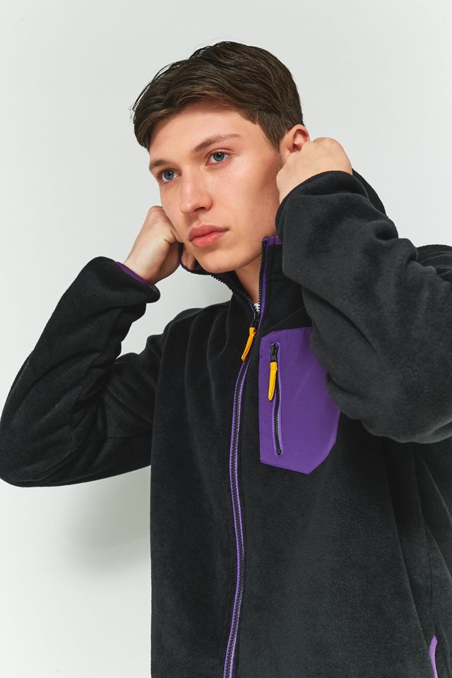 Dickies Edgewood Negro y Púrpura Fleece Zip Sudadera con Capucha #1
