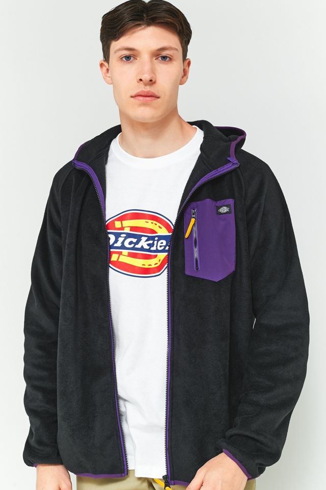 Dickies Edgewood Negro y Púrpura Fleece Zip Sudadera con Capucha #2