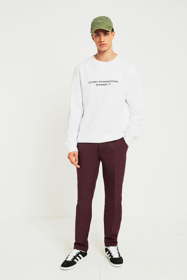 Farah Basset Hopsack Red Slim Fit Pantaloni #7