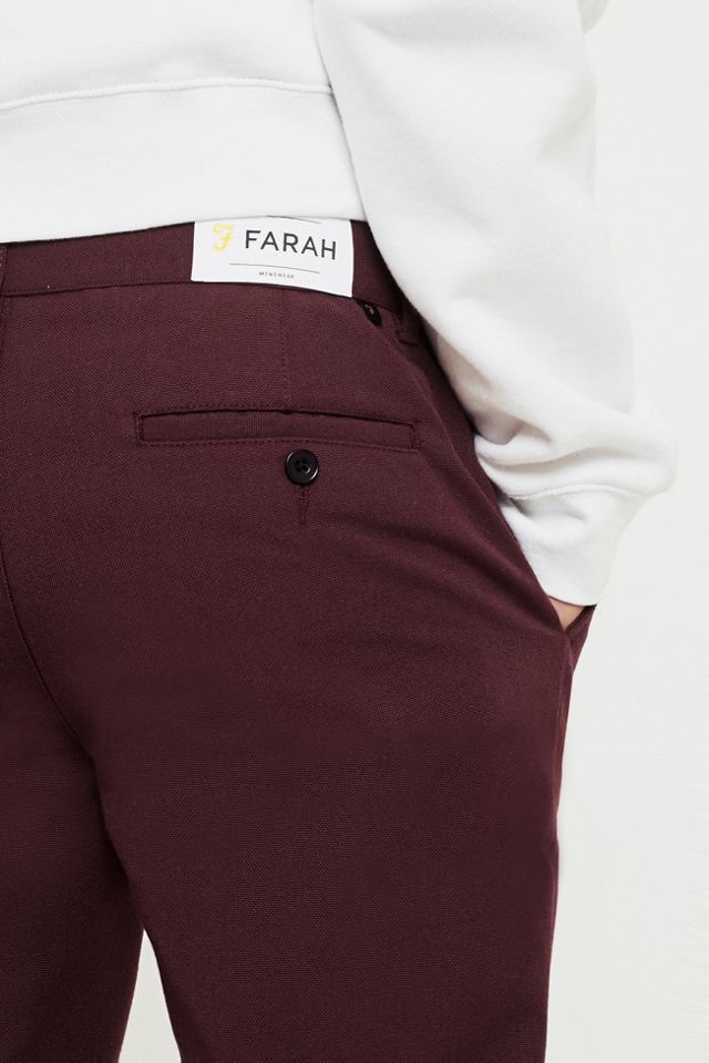Farah Basset Hopsack Red Slim Fit Pantaloni #12