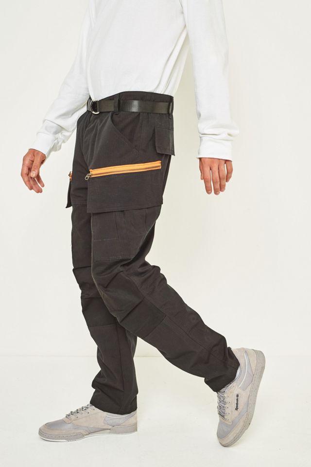 Dominate Jakarta Zipper Black Baggy Cargo Trousers #4