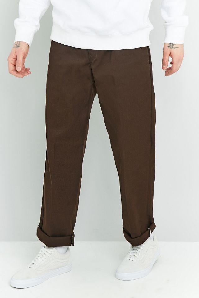Dickies 873 Chocolate Brown Slim Straight Trousers | Urban