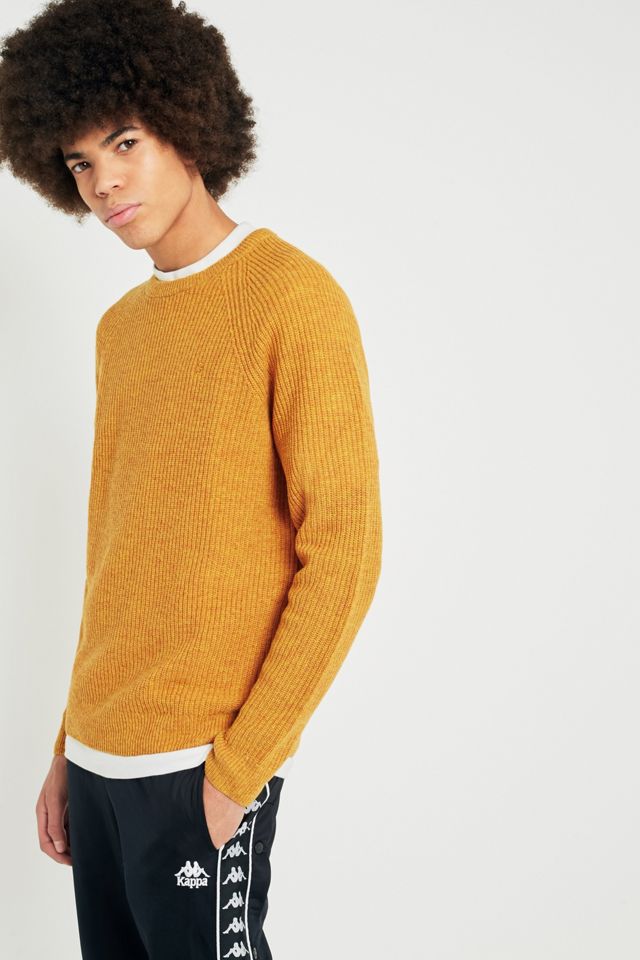 Farah Garway Ribbed Knit Mustard Jumper #1