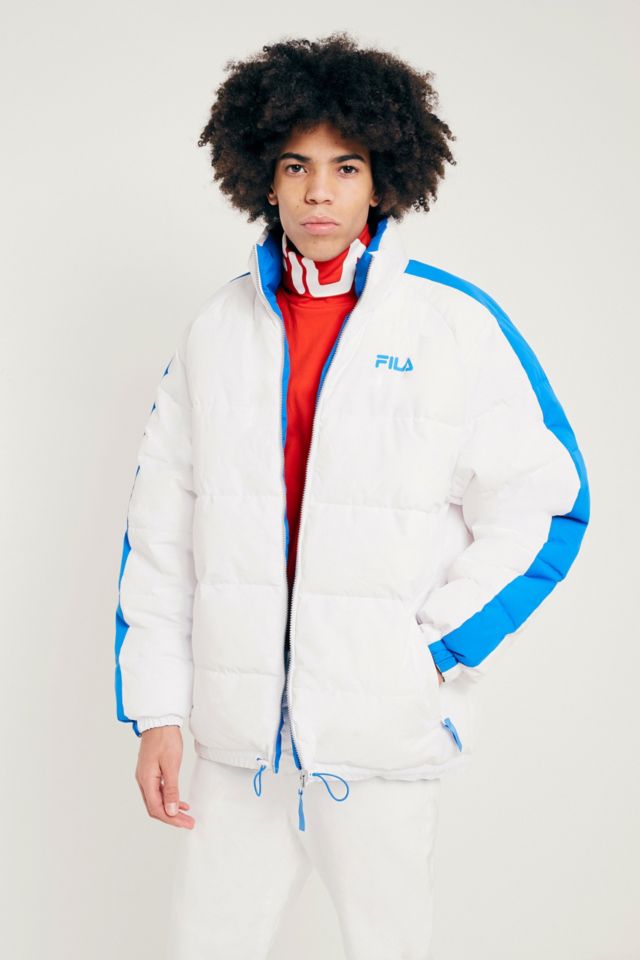 FILA Blue and White Reversible Puffer Jacket