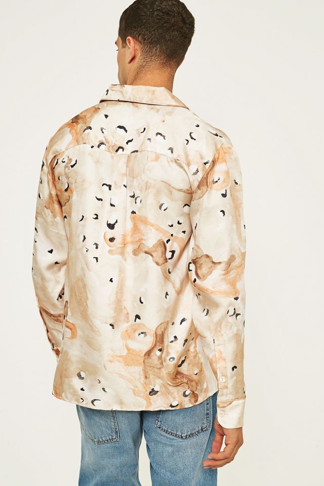 Soulland Beige Camo Butter Silk Shirt #1