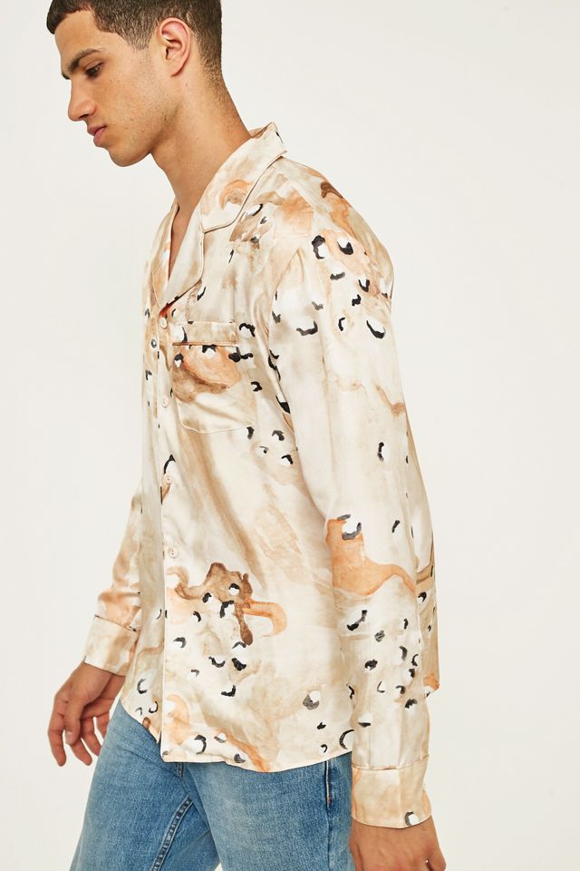 Soulland Beige Camo Butter Silk Shirt #2