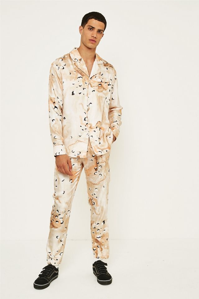 Soulland Beige Camo Butter Silk Shirt #4