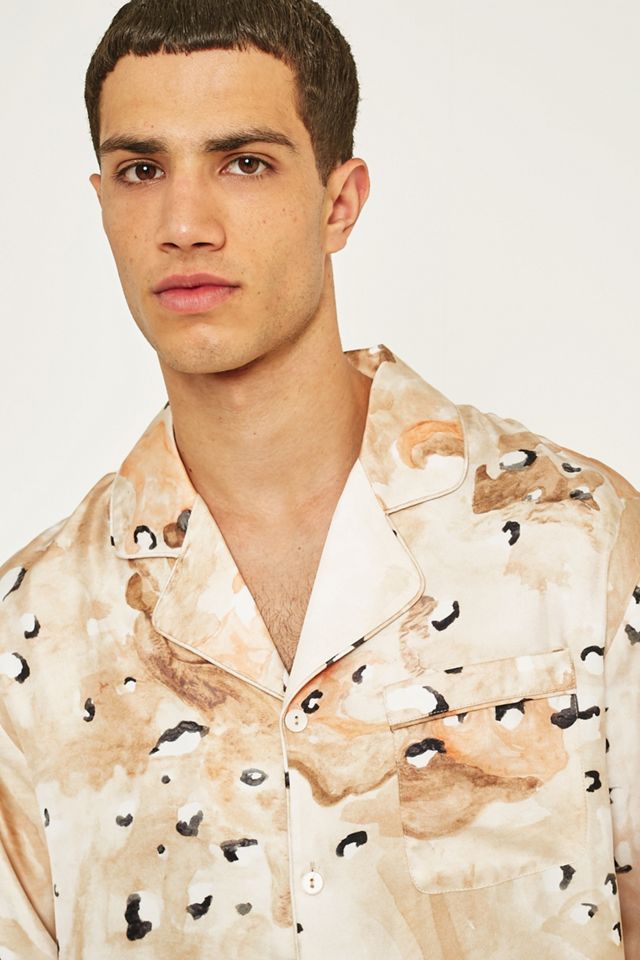 Soulland Beige Camo Butter Silk Shirt #5