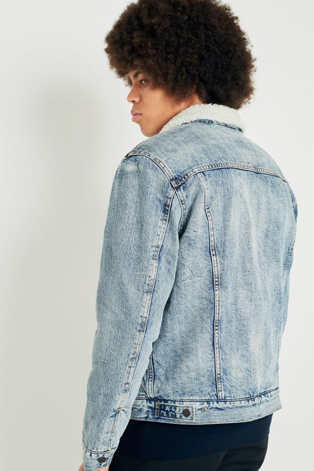 Levi's Type 3 Fine Line Denim Sherpa Trucker Jacket #2