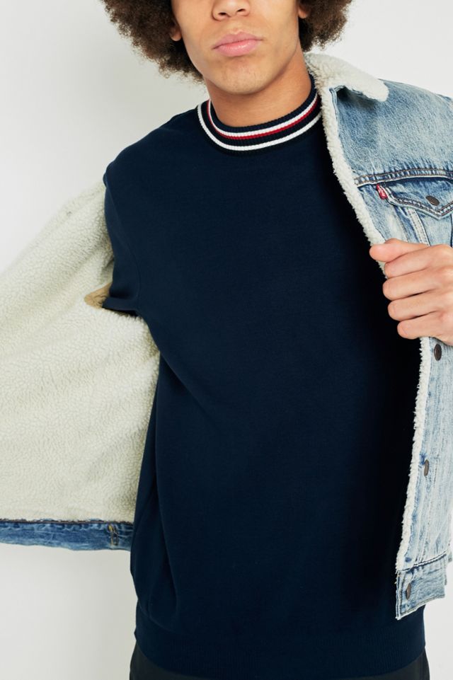 Levi's Type 3 Fine Line Denim Sherpa Trucker Jacket #4