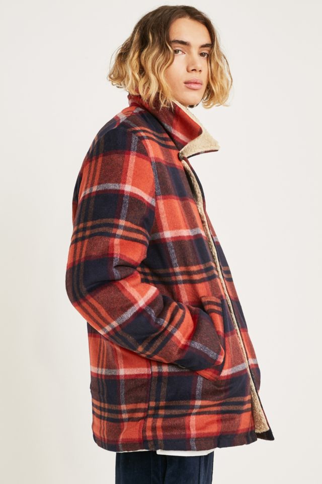 Rollas check sherpa on sale coat