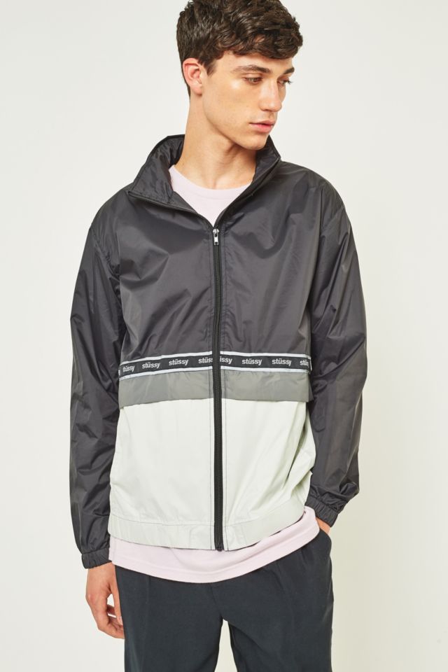 Stussy Black Nylon Warmup Track Jacket