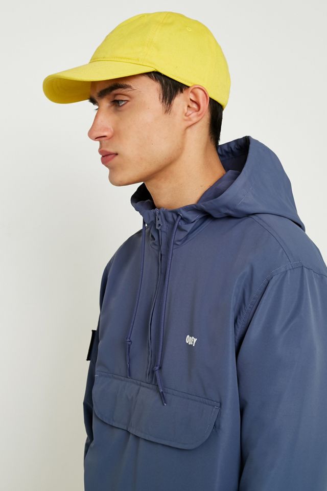 Hooded Obey Title Anorak Obey Title Anorak Jacket Sky Blue Worn