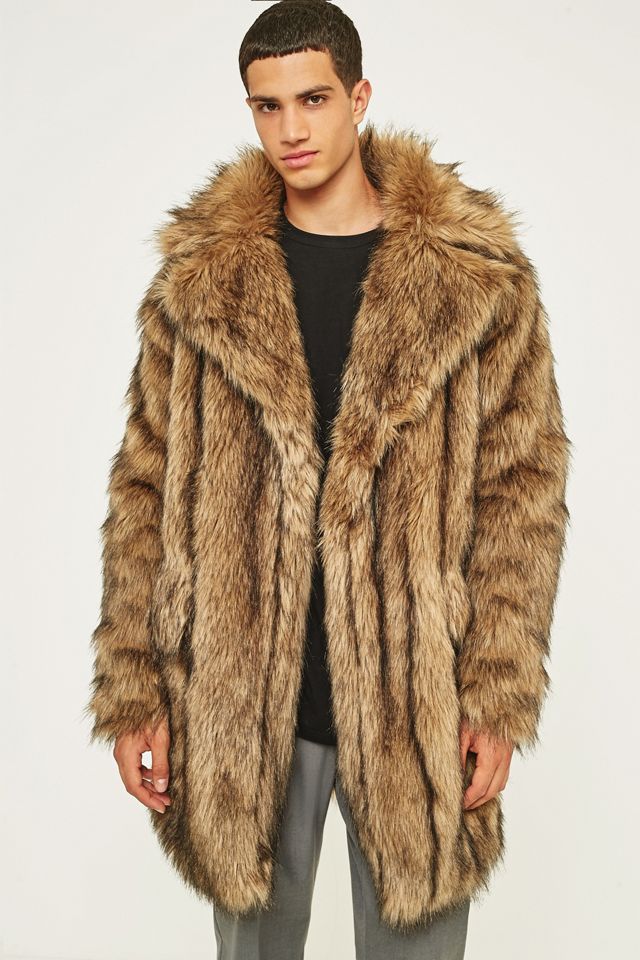 The New County Brown Faux Fur Overcoat #1