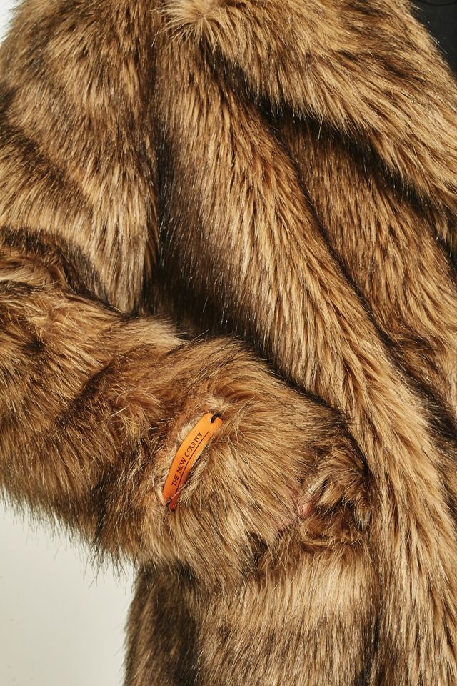 The New County Brown Faux Fur Overcoat #4