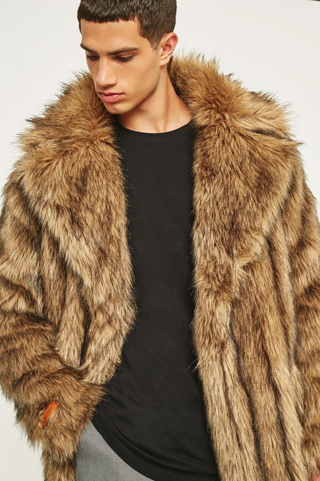The New County Brown Faux Fur Overcoat #6