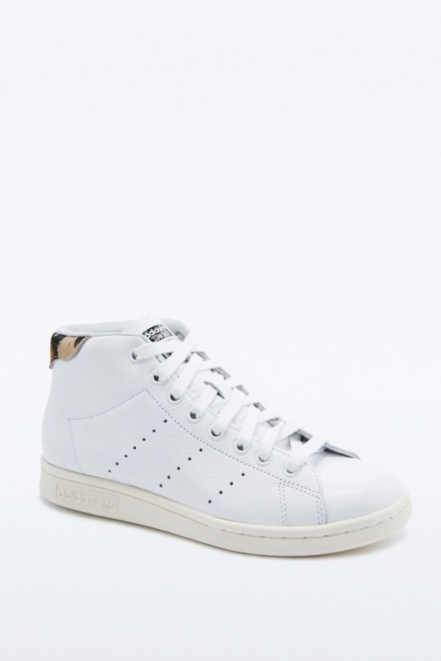 zadel niemand robot adidas Originals Stan Smith Mid-Cut White and Leopard Trainers | Urban  Outfitters UK