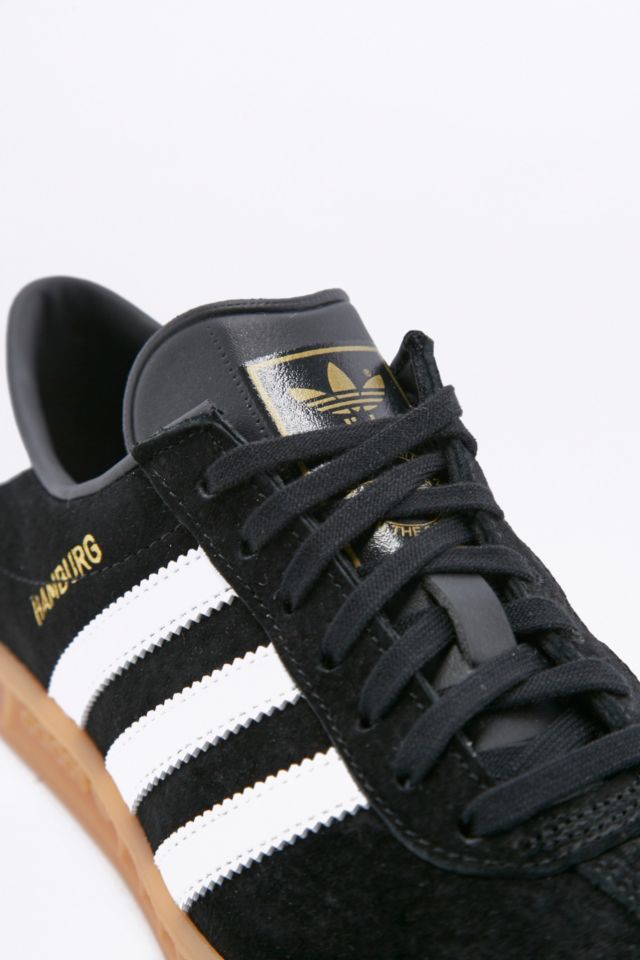 Adidas hamburg black gum sole best sale