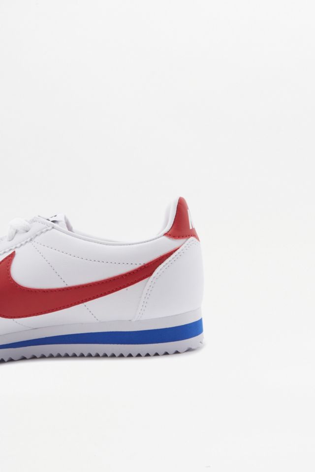 Nike white red and blue clearance classic cortez retro leather sneakers