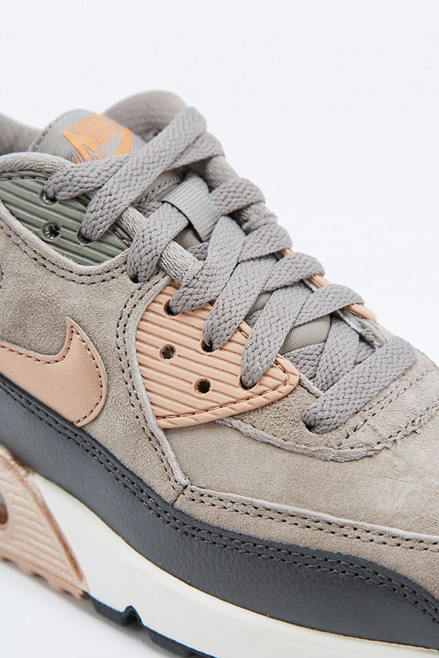 Nike Air Max 90 Grey and Bronze Leather Trainers | Urban Outfitters UK