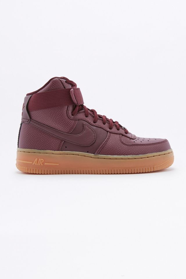 Nike Air Force 1 High Maroon Gumsole Trainers #1