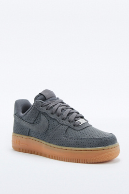 air force one gray suede