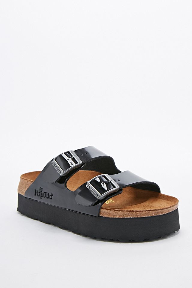 TVstation Tage af Forældet Birkenstock Papillo Arizona Platform Sandals in Patent Black | Urban  Outfitters UK