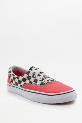 Vans Era Red and Black Checkerboard Trainers Urban Outfitters UK