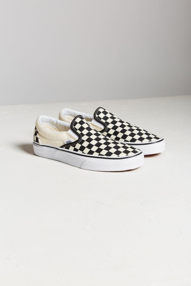 Vans Classic Black and Cream Checkerboard Slip On Trainers Urban Outfitters UK