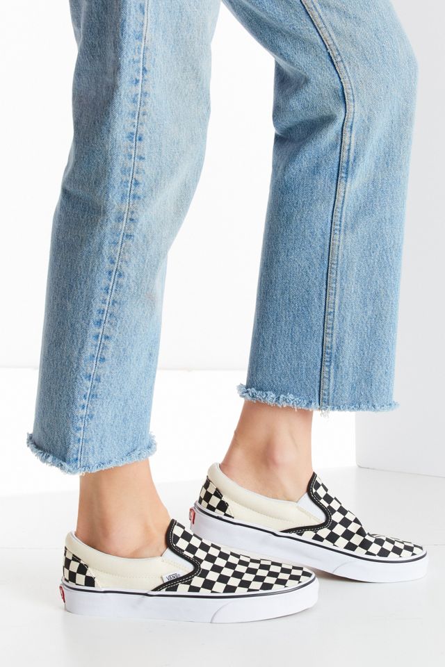 Vans Classic Black and Cream Checkerboard Slip-On Trainers #4