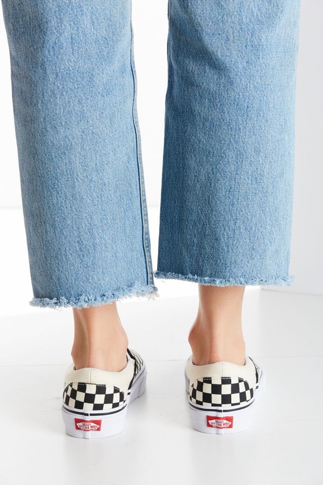 Vans Classic Black and Cream Checkerboard Slip-On Trainers #5