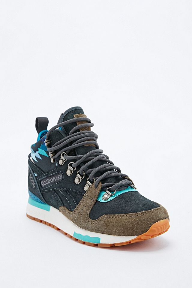 Reebok GL 6000 Mid Trainers in Black and Blue Urban