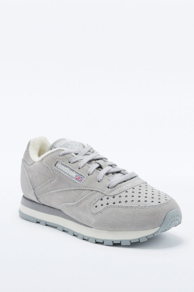 Reebok classic store grey suede trainer